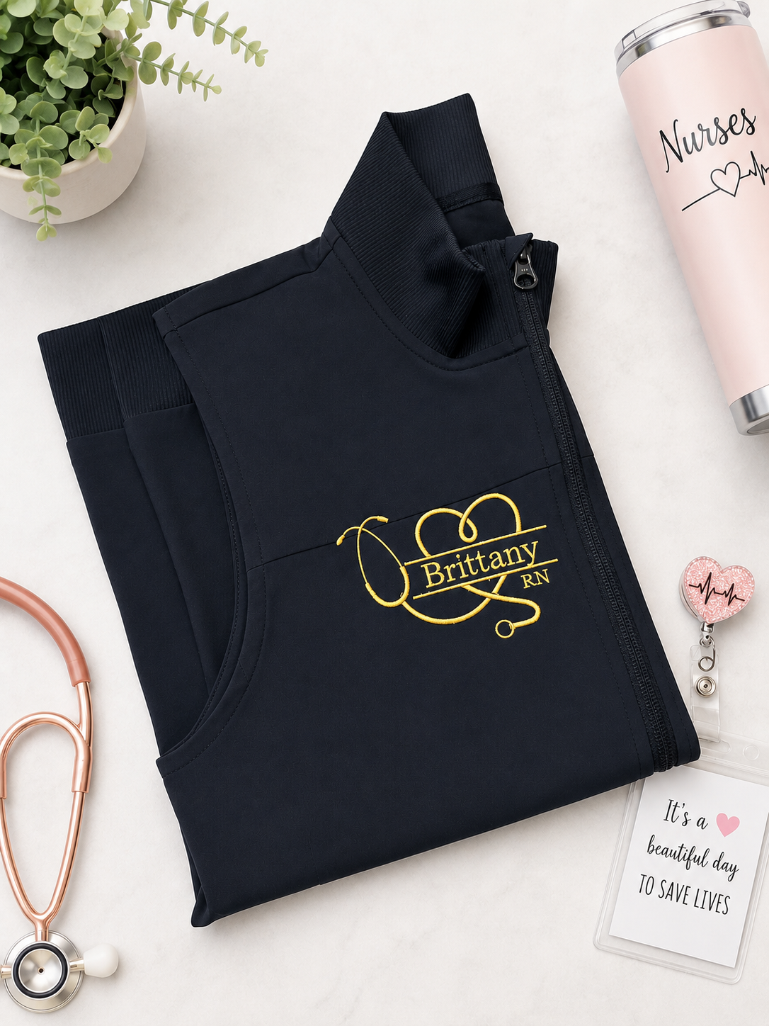 Personalized Embroidered Scrub Vest