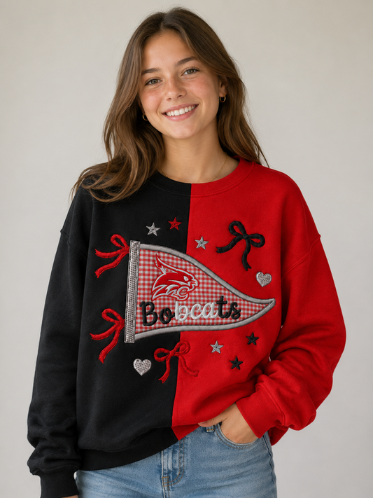 BCA Bobcats Split Color Crewneck