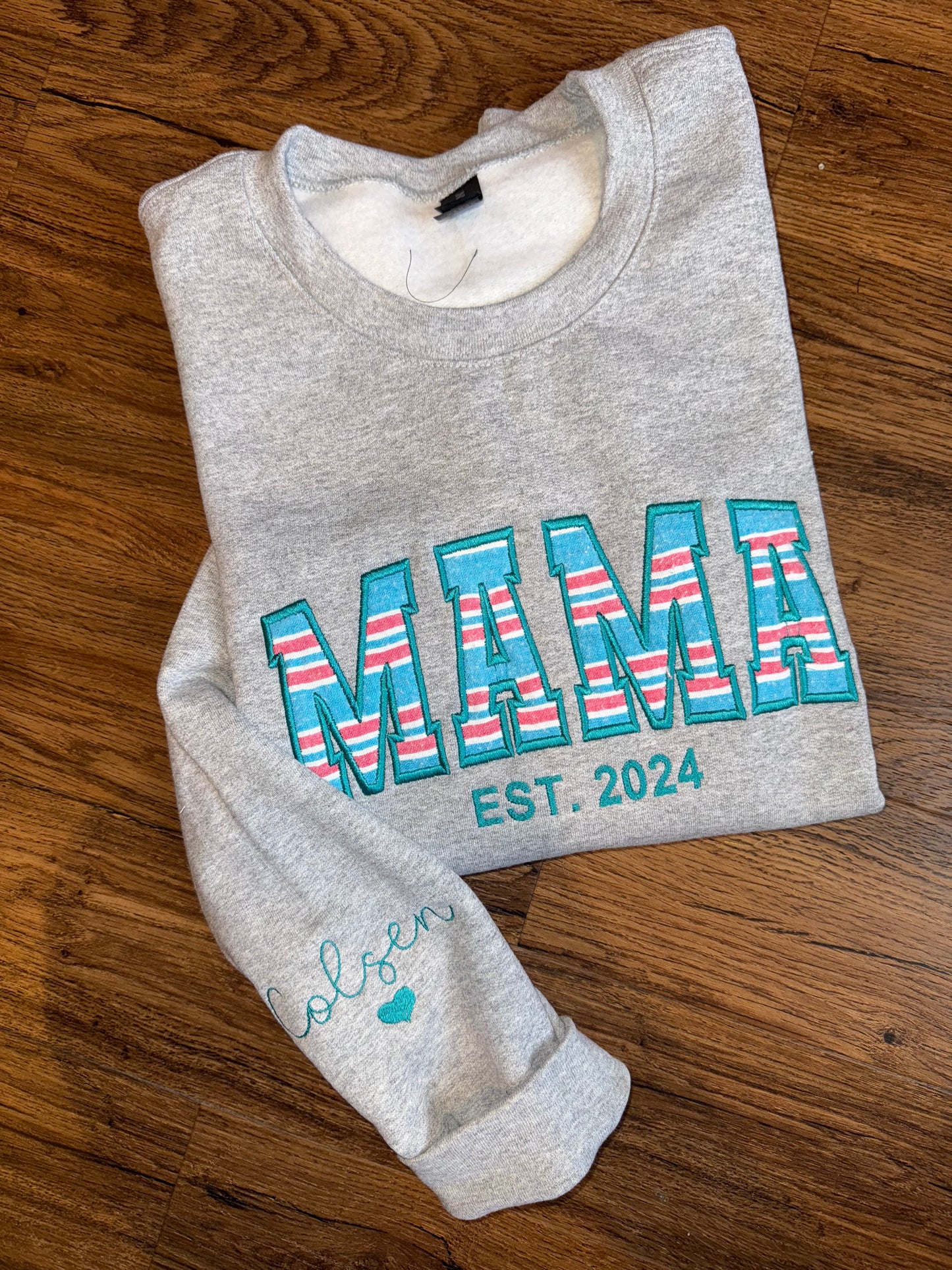 Established MAMA Keepsake Crewneck with Name on Sleeve