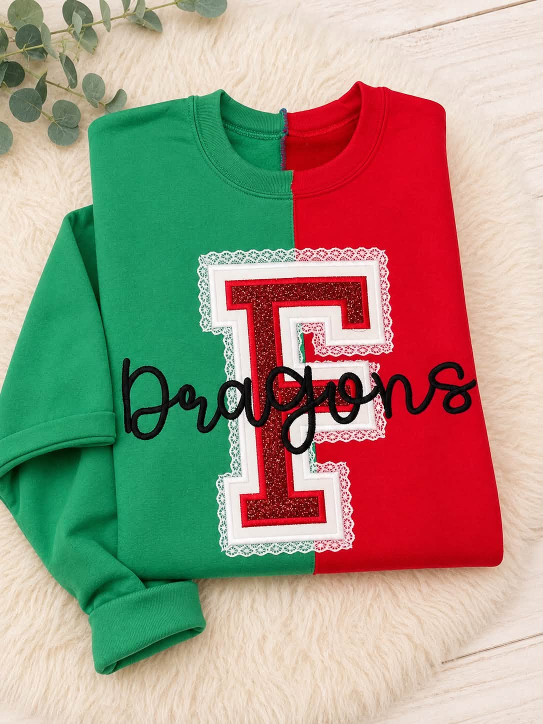 Fulton Dragons Split Crewneck
