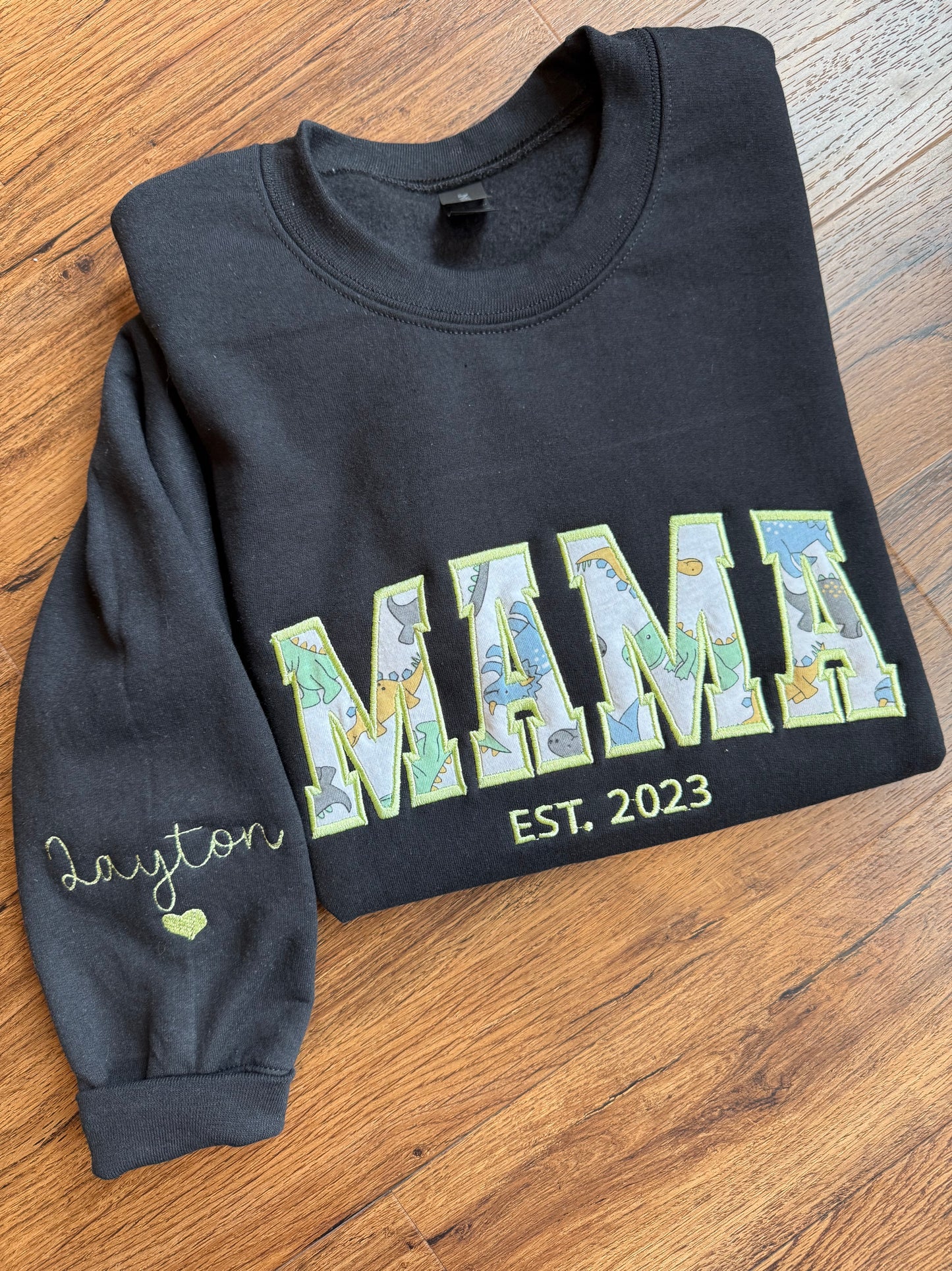 Established MAMA Keepsake Crewneck with Name on Sleeve