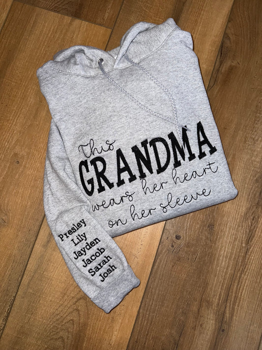 This Grandma Wears Her Heart on Her Sleeve Hoodie