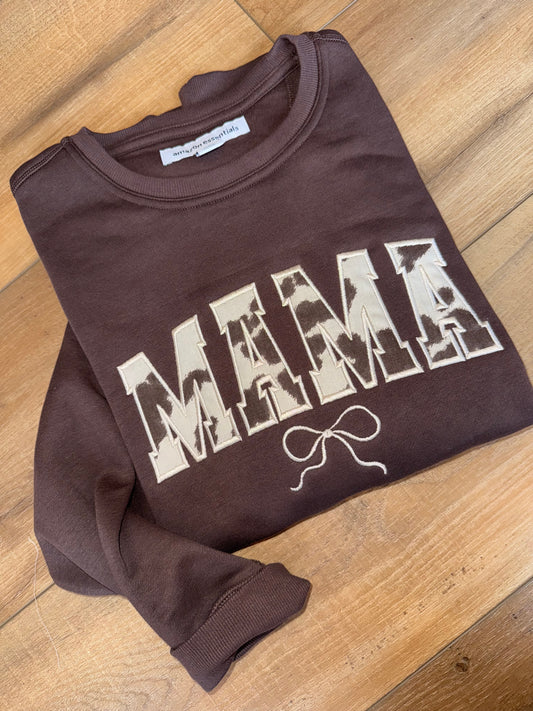 Cow Print MAMA Crewneck