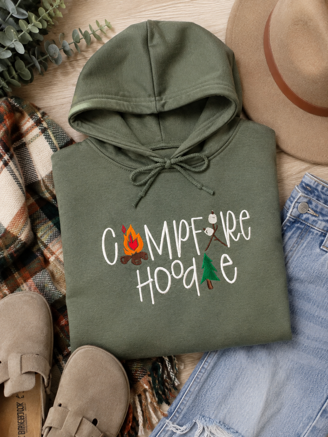 Campfire Hoodie with Marshmallow Cut Out Sides